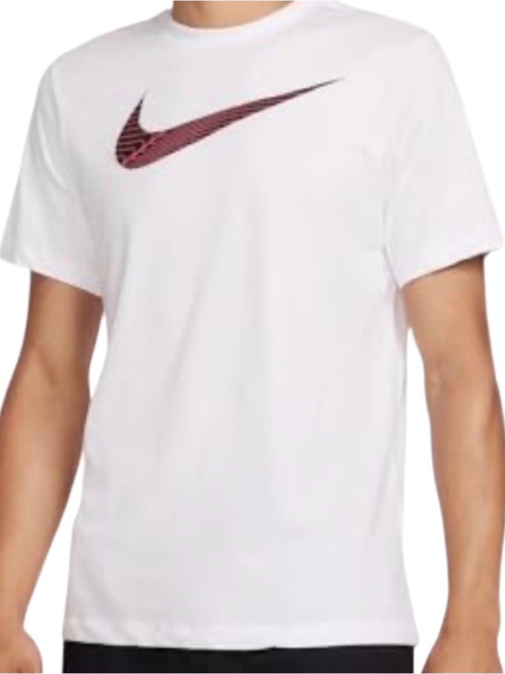 Nike Men’s XXL White Short Sleeve Tee with Maroon Swoosh Accent